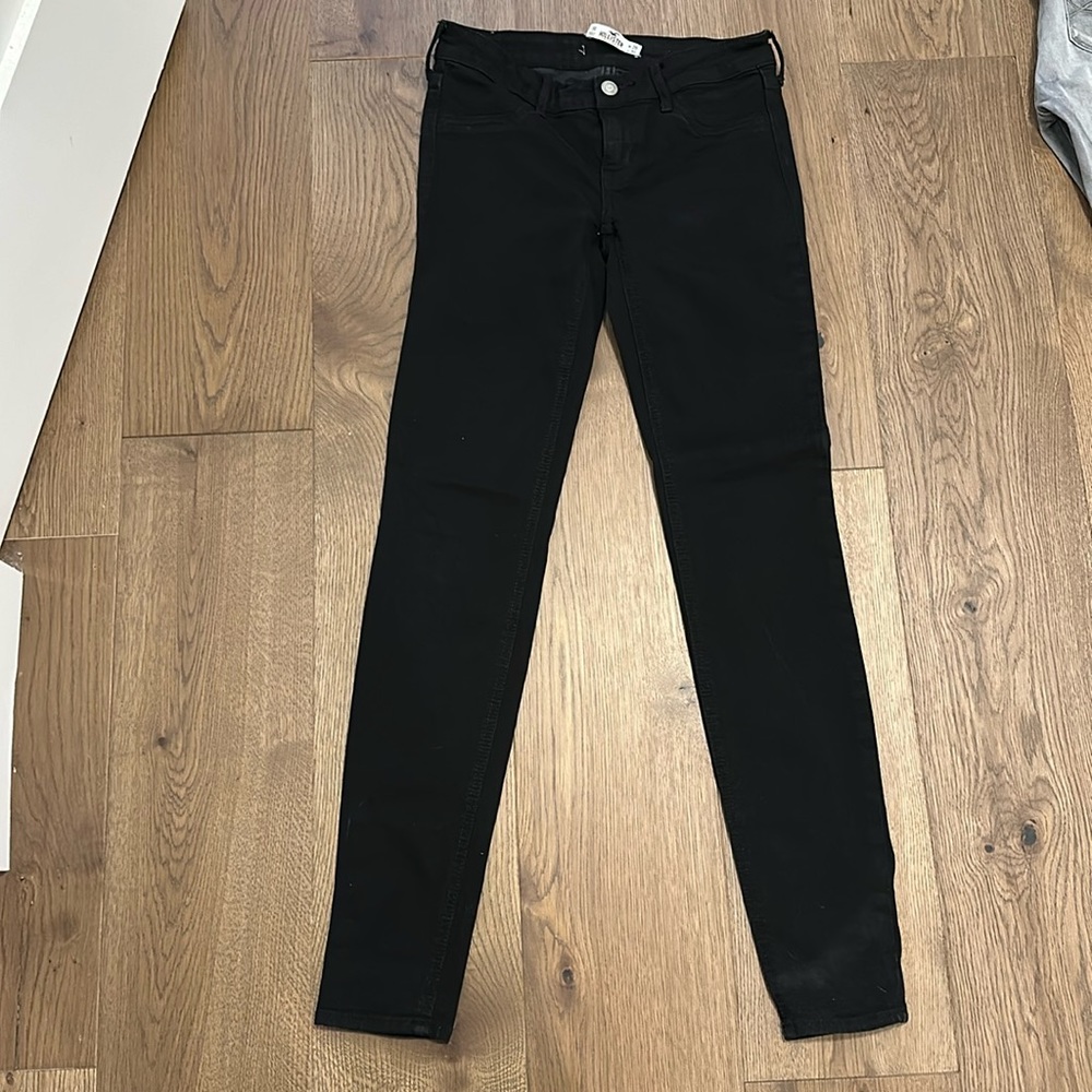 HOLLISTER black cotton twill jeans